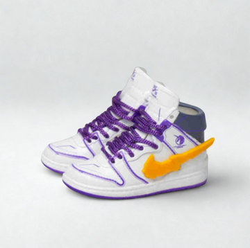 Labubu Dunk High Unicorn White and Purple Inspired Miniature Sneakers