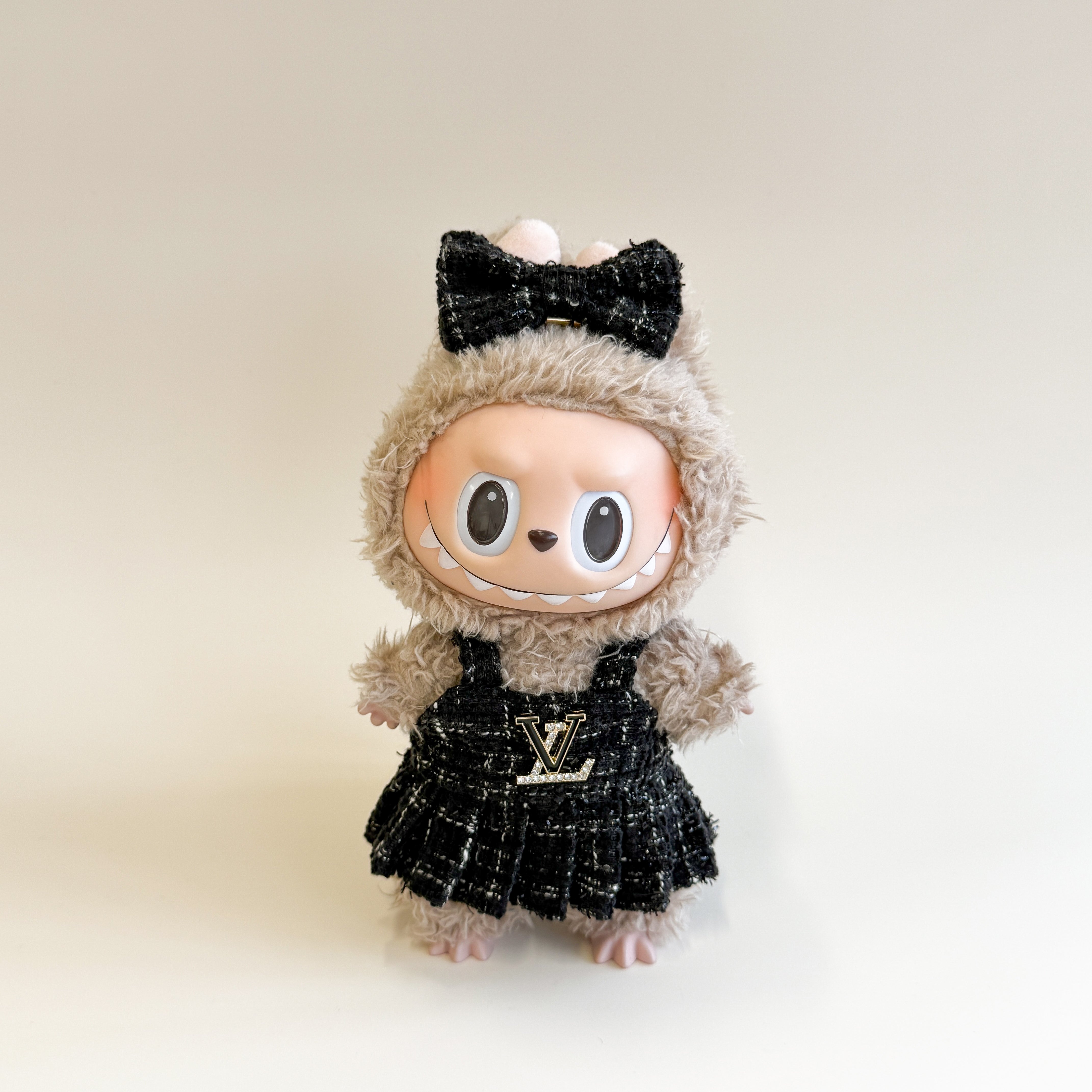 Labubu Tweed Dress Set - L.V. Inspired with Bow