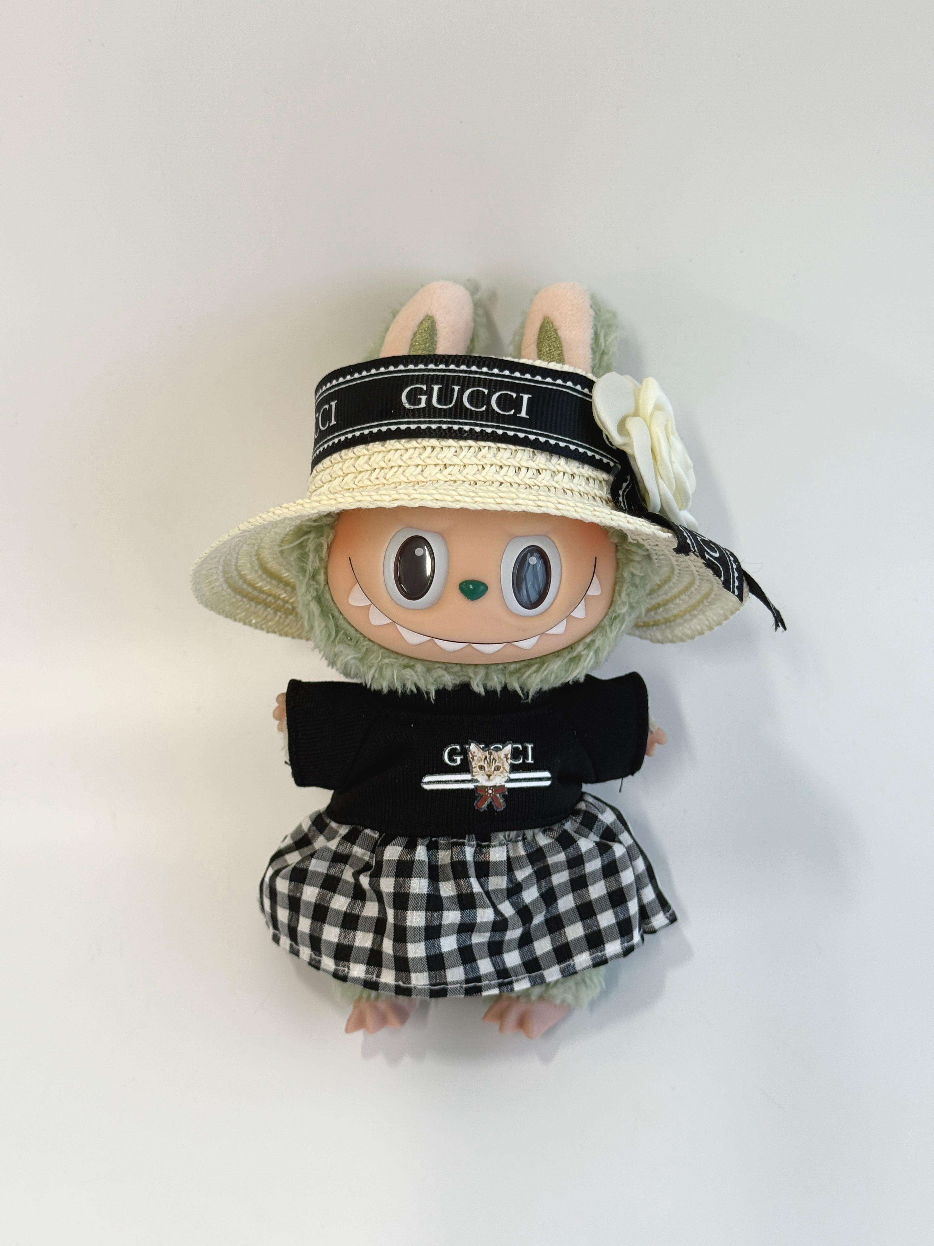 Labubu GG-Inspired Garden Party Set with Straw Hat